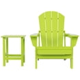 thumbnail image 3 of Polytrends  Laguna Hdpe All Weather Outdoor Patio Foldable Adirondack Chair With Side Table (2-Piece Set) Lime, 3 of 5