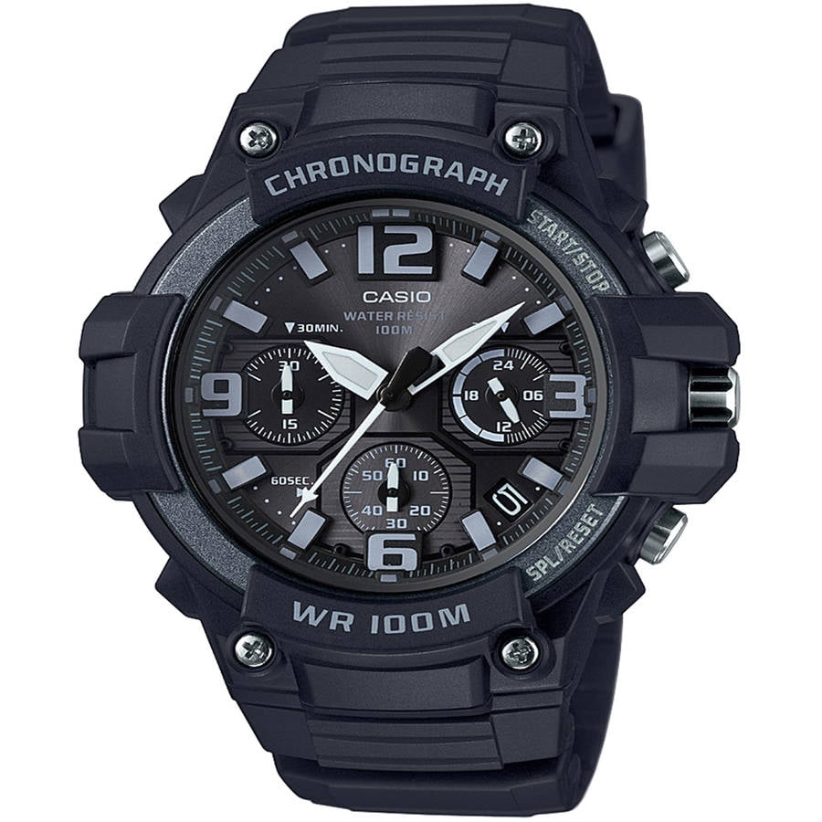 casio men's black resin strap rotating count up bezel watch