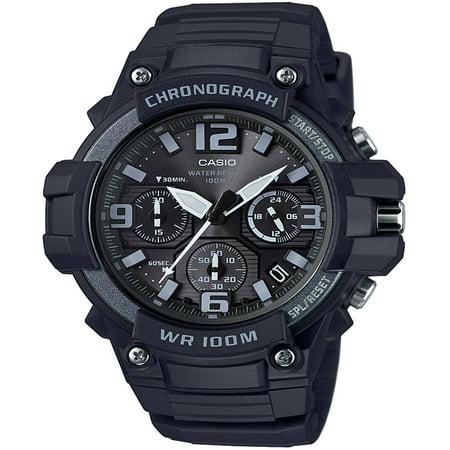 chronograph black resin gents wrist watch