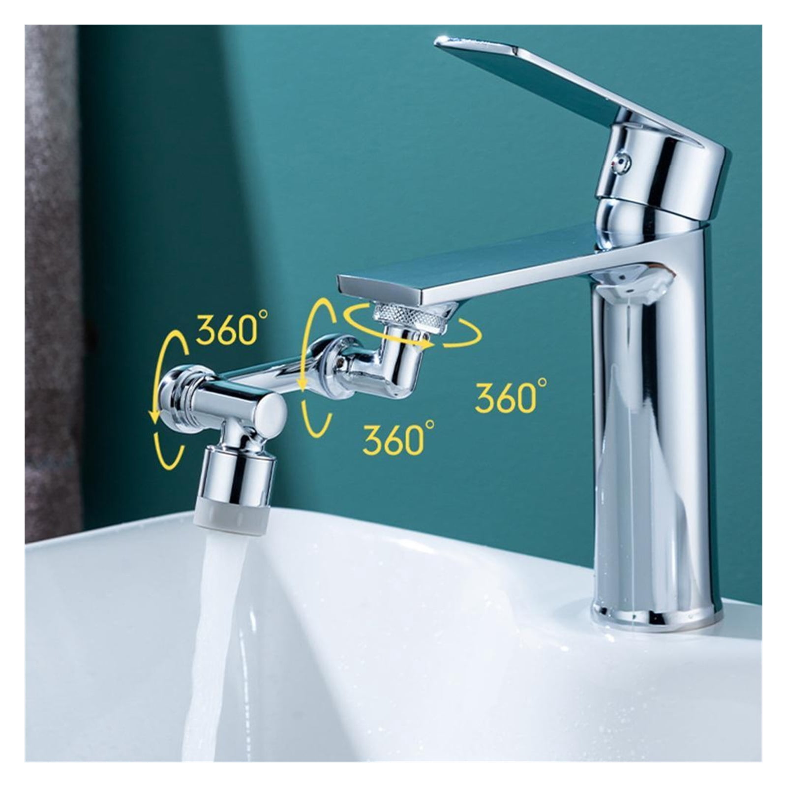 Universal Extension Faucet Splash Spray Head 1080 Degree Rotating Washbasin Tap Splash Aerator Robot Faucet Arm Filter Faucets ,Water Saving