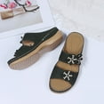 thumbnail image 5 of Slippers for Women,Trendy Slippers For Casual Wear Stylish Open Toe Design With Wedge Heel For Summer Activities Perfectly Paired,Womens Slippers,Army Green,5.5, 5 of 7