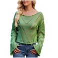 thumbnail image 2 of Women's Sweaters Lightweight Fashion Winter Casual Hollow Loose Round Neck Long Sleeve Pullover Sweater, 2 of 7