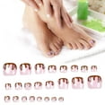 Short Press On Toenails Square False Toenail Glossy Cute Acrylic Toe Nails Full Cover Artificial