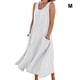 thumbnail image 4 of Vestido de lino y algodón Sonducket sin mangas bohemio Blanco/M, 4 of 5