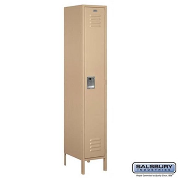 Extra Wide Standard Metal Locker - Single Tier - 1 Wide - 6 Feet High - 18 Inches Deep - Tan - Assembled