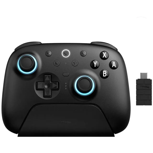 Manette Bluetooth 8BitDo Ultimate 2 pour Switch, Switch 2, PC&Windows, Manette Pro Switch avec Joysticks TMR, Gâchettes Tactiles/à Effet Hall, Pare-Chocs L4/R4 Programmables, 2 Boutons de Palette Arrière, Anneau RGB