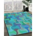 thumbnail image 3 of Ahgly Company Machine Washable Indoor Rectangle Transitional Glacial Blue Ice Blue Area Rugs, 8' x 10', 3 of 7