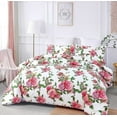 thumbnail image 3 of DaDa Bedding Romantic Roses Lovely Spring Pink Floral Duvet Cover Set w/ Pillow Cases (JHW-879), 3 of 8