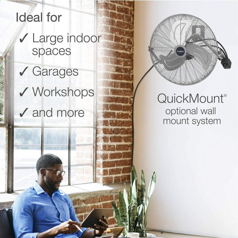 Lasko 20 Max Performance Pivoting High Velocity Floor Fan with Wall Mount  Option, 2265QM - Walmart.com