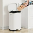 thumbnail image 6 of KSSKSS 13 Gallon Trash Can with Lid,Fingerprint-Proof Stainless Steel Kitchen Trash Can with Soft-Close Lid and Removable Inner Bucket,White, 6 of 8