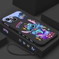 thumbnail image 2 of Disney Stitch Anime para Apple iPhone 15 14 13 12 11 XS XR X 8 7 Pro Max Plus Mini Liquid Left Rope Phone Case, 2 of 5
