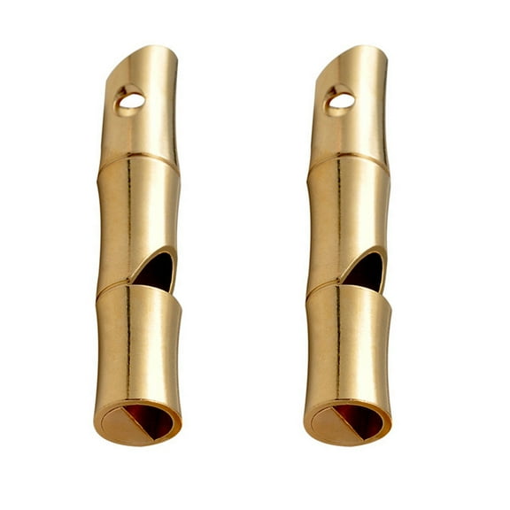 TEHAUX Loud Sound Whistle Golden 2Set 2.2x0.4x0.4in