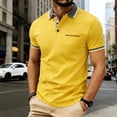 thumbnail image 4 of Homeyce Men's Short Sleeve Polo Shirts Button Down Collar Shirts Casual Lightweigt Fashion Work Polo Sweatshirt Solid Color Short Sleeve Tee Shirt,Yellow XL, 4 of 4