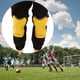 thumbnail image 4 of 1 par de espinilleras de fútbol, ​​almohadillas de protección para entrenamiento de fútbol para niños con correa de hebilla (amarillo), 4 of 9