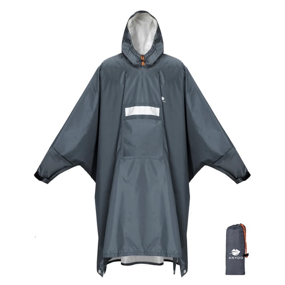 Poncho de lluvia ANYOO con capucha, impermeable y ligero para adultos