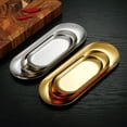 thumbnail image 3 of Stainless Steel Oval Plate Creative Restaurant Dessert Plate Towel Tray, 3 of 8