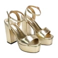 thumbnail image 5 of XY London Womens Jayce Metallic Strappy High Block Heel Sandals, 5 of 5