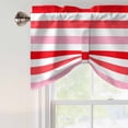 thumbnail image 4 of Red Pink Striped Tie Up Valance Curtains for Windows, Kitchen Curtains Window Treatments, Farmhouse Stripes Simple Art Short Window Shades Valances for Bedroom Bathroom Cafe 42"x12", 4 of 8