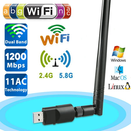 TSV 1200Mbps Dual Band 2.4GHz 5.8GHz Wireles USB 3.0 WiFi Adapter with