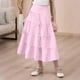 thumbnail image 4 of Vestido de Fiesta de Navidad de las Niñas de Verano Color Sólido Elástico de la Cintura Nudo Completo Falda Vestido Midi, Lindo Traje de Vacaciones, 4 of 8