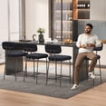 thumbnail image 5 of Genpo Counter Height Bar Stools Set of 4, 26" Black Bar Stools with Back and Metal Legs, Fabric Kitchen Counter Stools with Footrest and Wide Seat, Bar Chairs for Kitchen Island, 5 of 9