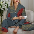 thumbnail image 6 of Fotbe Ladybug Pattern Long Sleeve Pajama Set for Women,Sleepwear Set,2-piece Loungewear Set,Soft PJs Comfy Nightwear with Pockets -Small, 6 of 7