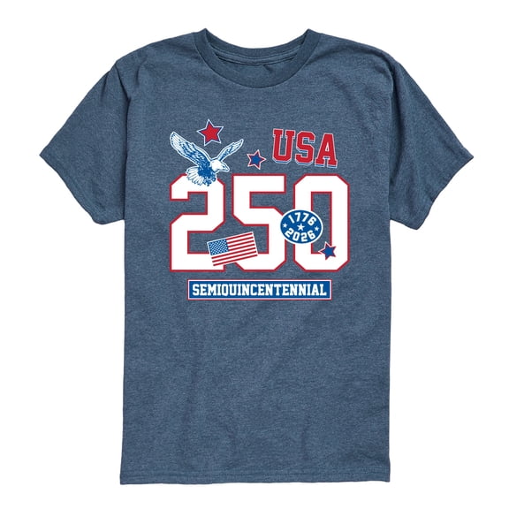 Instant Message - 250 USA Patches - Youth Boys Short Sleeve Graphic T-Shirt
