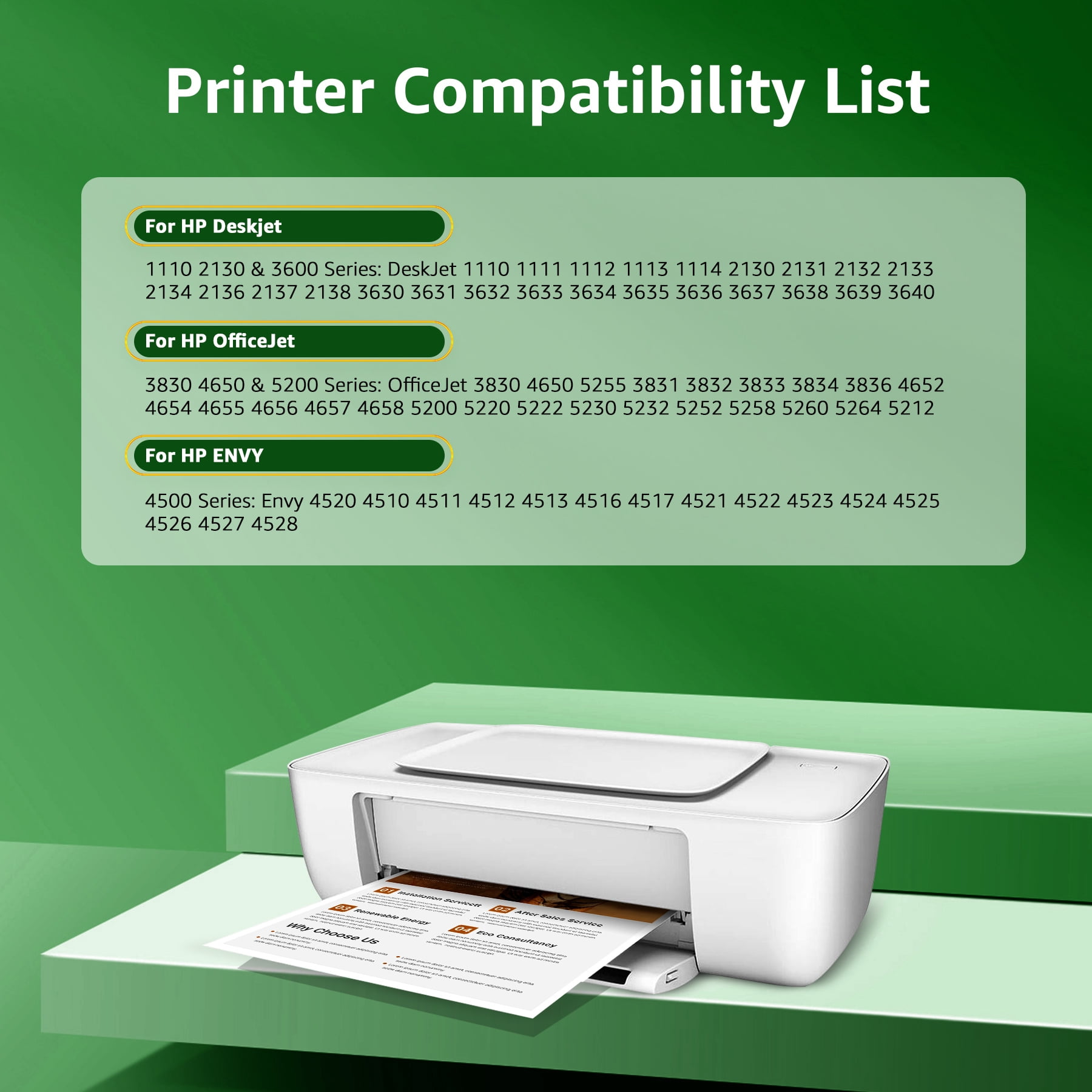 63XL Printer Cartridge Combo Pack with 63XL Black Ink Cartridge Compatible for HP63 OfficeJet, DeskJet, Envy, 2 Count