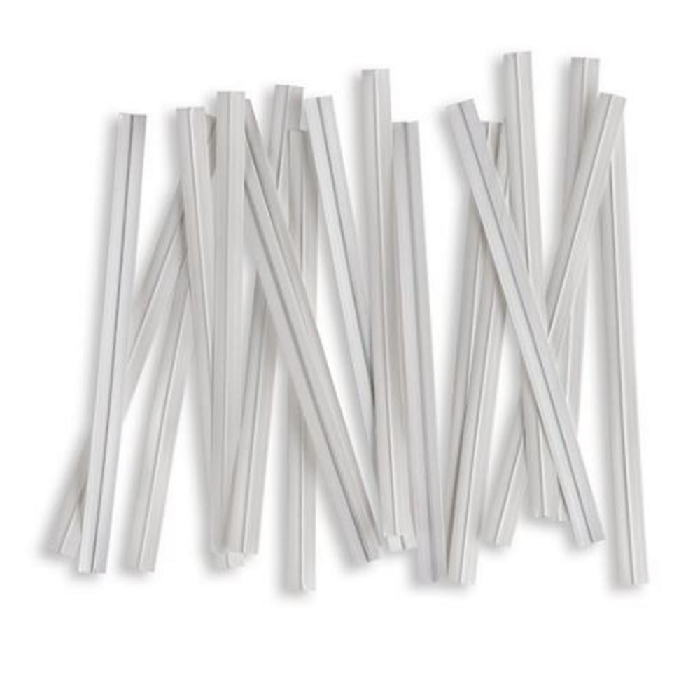 2000pcs Plastic/Paper Coated White 7" x 1/4"(6mm) Twist Ties Won't Rip or Pull Off Walmart