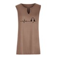 thumbnail image 6 of qILAKOG Womens Tank Tops Summer Casual Sleeveless Shirts Loose Fit V Neck Graphic Basic Workout T-Shirt Summer Tank Tops for Women Loose Fit Pleated Tops Curved Hem Flowy Coffee, 6 of 6