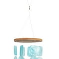 thumbnail image 5 of DecMode 24" Teal Capiz Shell Ombre Waterfall Geometric Windchime with Wood Top, 5 of 11