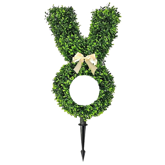 Yingyy Bow Rabbit Ground Plug For Long-term Green Rabbit green plant Shape Suitable Fo Garden Deco