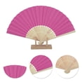 thumbnail image 3 of Unique Bargains 1 Pc Portable DIY 7-Inch Blank Folding Fan for Masquerade Bamboom Paper Rose Red, 3 of 5
