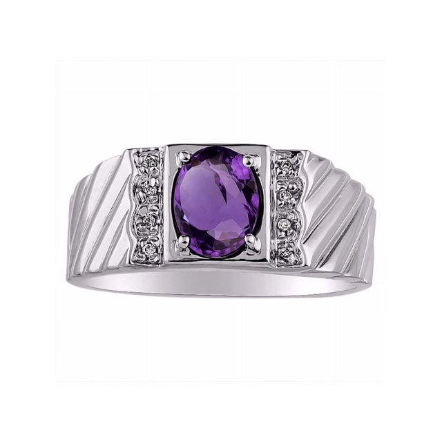 Diamond & Amethyst Ring 14K Yellow or 14K White Gold MR3064AMW-CC