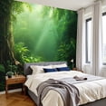 thumbnail image 2 of Wallpaper Nature Green Misty Landscape Big Tree Rivers Scenic Peel and Stick Wall Murals 100"H x 144"W Removable PVC Wall Paper Self-Adhesive Wall Paintings Art Decor for Bedroom Living Room, 2 of 7