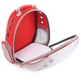 thumbnail image 3 of Mochila para gatos con burbujas, expandible, plegable, transpirable, para perros pequeños y medianos, gatos, cápsula espacial, ventana de burbujas, transportador para mascotas (rojo), 3 of 5