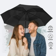 Knirps A.405 XXL Duomatic Vented 2 Person Oversized Rain Umbrella for Adults in Black – 49.6 Windproof Auto Open Close Canopy, Heavy-Duty Fiberglass Steel Frame, Travel Case Included