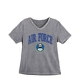 thumbnail image 5 of Women's Gameday Couture Gray Air Force Falcons Iconic Edge Rhinestone V-Neck T-Shirt, 5 of 7