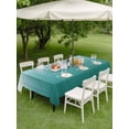thumbnail image 4 of Outdoor Tablecloths with Umbrella Hole & Zipper, Teal Green Ombre 54x80 Inch Tablecloth Rectangle, Contemporary Gradient Abstract Art Waterproof Table Cloth, Patio/Pool/Picnic Table Covers, 4 of 8
