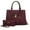 SLD Plum, variant on MKF Collection Christine Circular Print Vegan Leather Women's Satchel Handbag & Wristlet Wallet, Sleek Top-handle Purse Handbag by Mia K 2 pcs - Light Gray