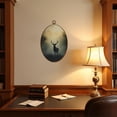 thumbnail image 4 of Canvas Wall Art Vintage Moody Wildlife Hunting Reindeer Rustic Landscape Deer Fog Oval Framed Canvas Prints Hunting Theme Wall Hanging Decor for Cabin Lodge 8.6"x11.4", 4 of 7