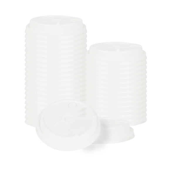 Bev Tek White Plastic 2-in-1 Straw or Sip Coffee Cup Lid - Fits 8, 12, 16 and 20 oz - 100 count box