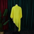 thumbnail image 3 of AURA Plus Size Chiffon Maxi Dress Half High Neck Long Sleeve Loose Fit Irregular Hem Elegant Summer Dress, 3 of 9