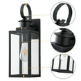 thumbnail image 3 of C Cattleya 2-Pack 16.75in. Modern Matte Black Outdoor Wall Lantern Sconce with Seeded Glass, 3 of 8