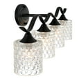thumbnail image 3 of Vanity Art Elegant Cut Crystal Glass 4 Lights Dimmable Matte Black Vanity Light for Mirror Hallway Living Room | Modern Wall Lighting with Clear Glass Shade Bathroom Light Fixtures W2004BK-C01, 3 of 5