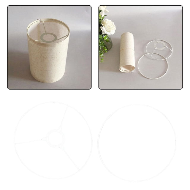 2 Unids Soporte de Juego de Anillos de Sombra de Lámpara Práctico Anillos de Sombra de Lámpara de Alambre Soporte de Luz de Cabecera Robusto Soporte Diámetro 15.75 pulgadas Fernando Anillo de marco de pantalla de lámpara