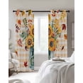 thumbnail image 4 of Sunflower Kitchen Curtains Orange Plaid Farmhouse Leaves Watercolor Cafe Short Curtains for Bathroom Blackout Window Curtain Grommet Small Window Treatment Drapes for Bedroom Living Room 42"x45"x2, 4 of 9
