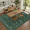 thumbnail image 5 of 5x7 Area Rugs Living Room Rug: Washable Vintage Distressed Floral Rug No Slip Stain Resistant Soft Carpet Indoor Large Carpets for Bedroom Dining Room Farmhouse Nursery Hallway Home Office Deep Green, 5 of 18