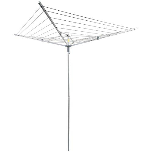 Drynatural Collapsible 4-arm Rotary Outdoor Umbrella Drying Rack Clothes Dryer Clothesline with 131ft Drying Space