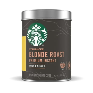 Starbucks Premium Instant Coffee, Blonde Roast, 100% Arabica, 1 Tin - Upto 40 Cups, 3.17 Oz